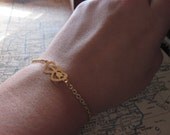 The Courtney Bracelet - Brass Double Heart and Arrow Bracelet