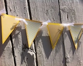 Banner yellow pennant for celebration or party