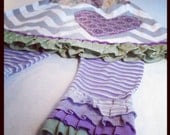 Striped Ruffled Leggings // Lavender Leggings
