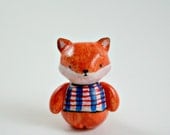 Mr. Fox - Hand Sculpted Miniature Polymer Clay Animal Art Doll