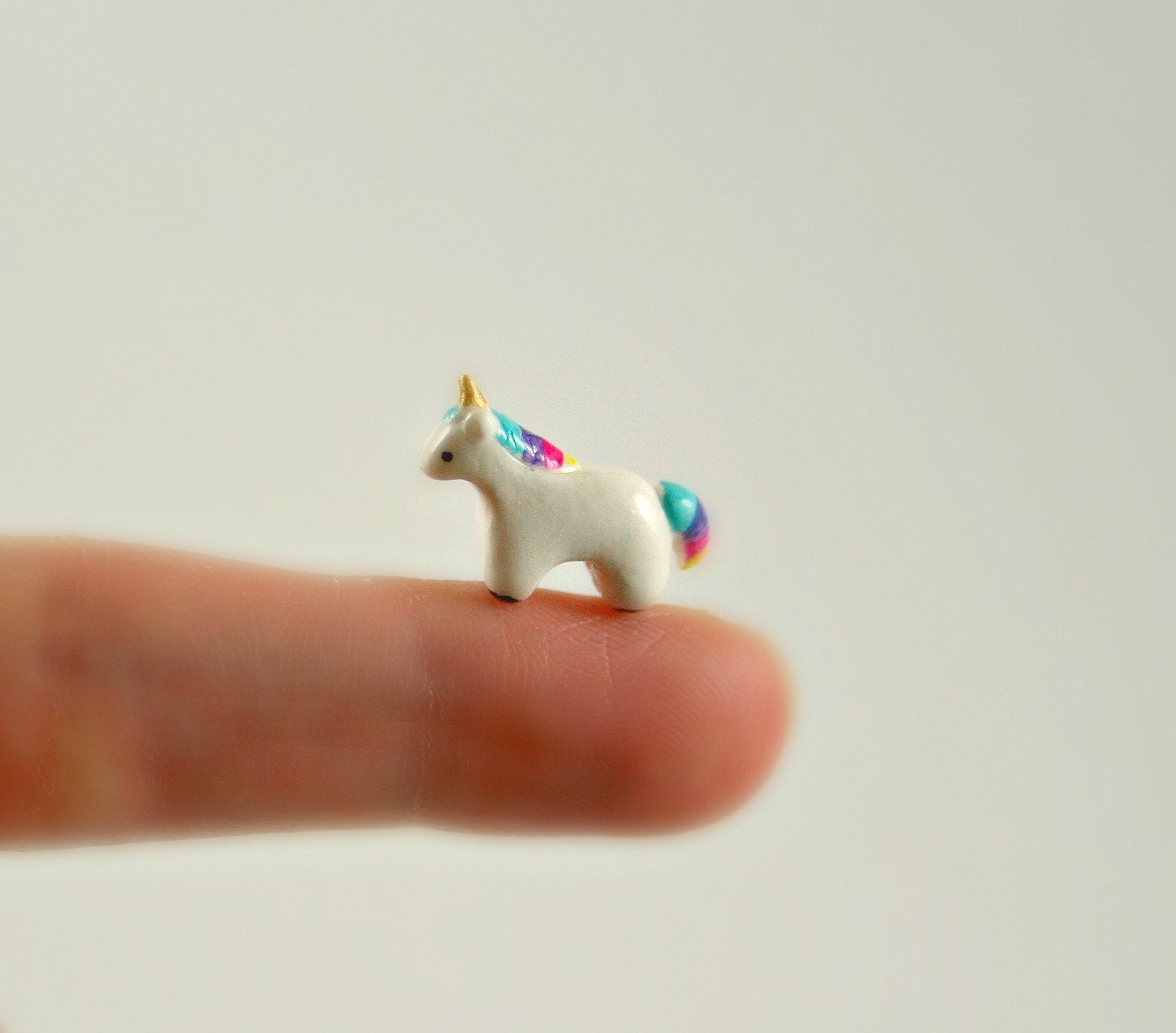Micro Unicorn - Hand Sculpted Miniature Polymer Clay Animal