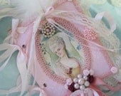 Marie Antoinette Lace Collage Book Altered Art Book Vintage Rhinestone Jewelry