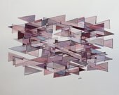 desert sky by Julie Tillman, original art 15"x22" wall art home decor triangles geometric