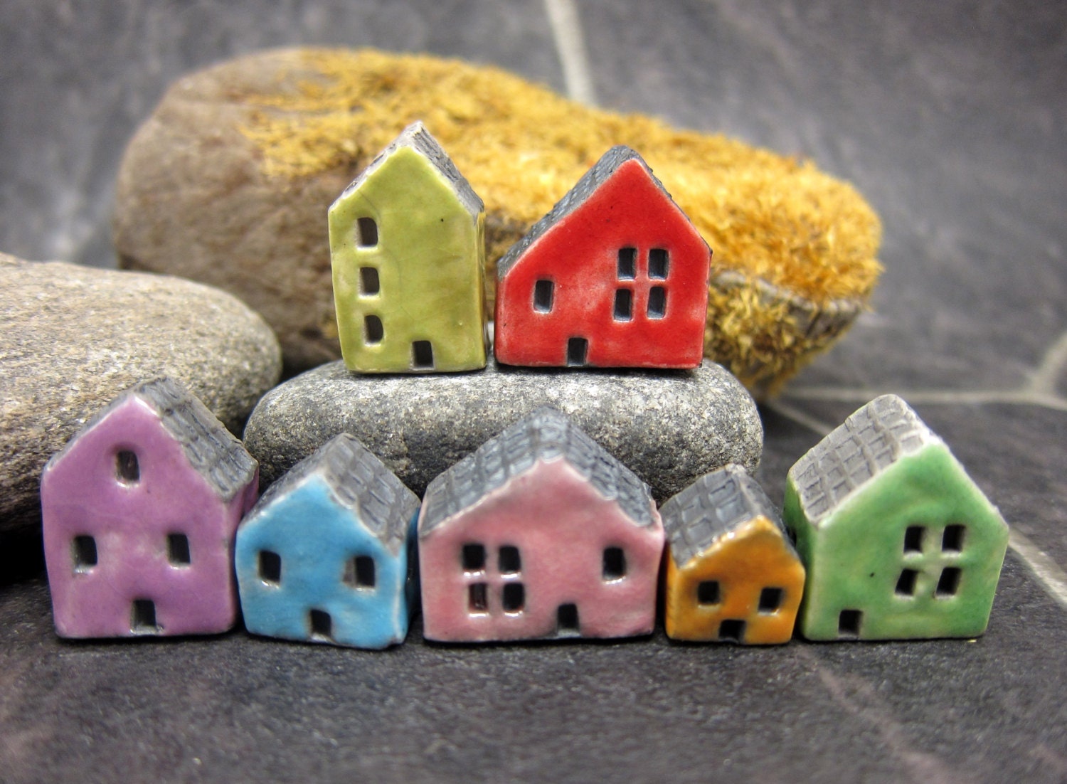 Lucky nr 7...Rustic Miniature Houses for Moss Terrariums or Pot Gardens