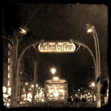 8x8 TTV Metropolitain Paris, Blanche Sign Photo Original Fine Art Photography Print