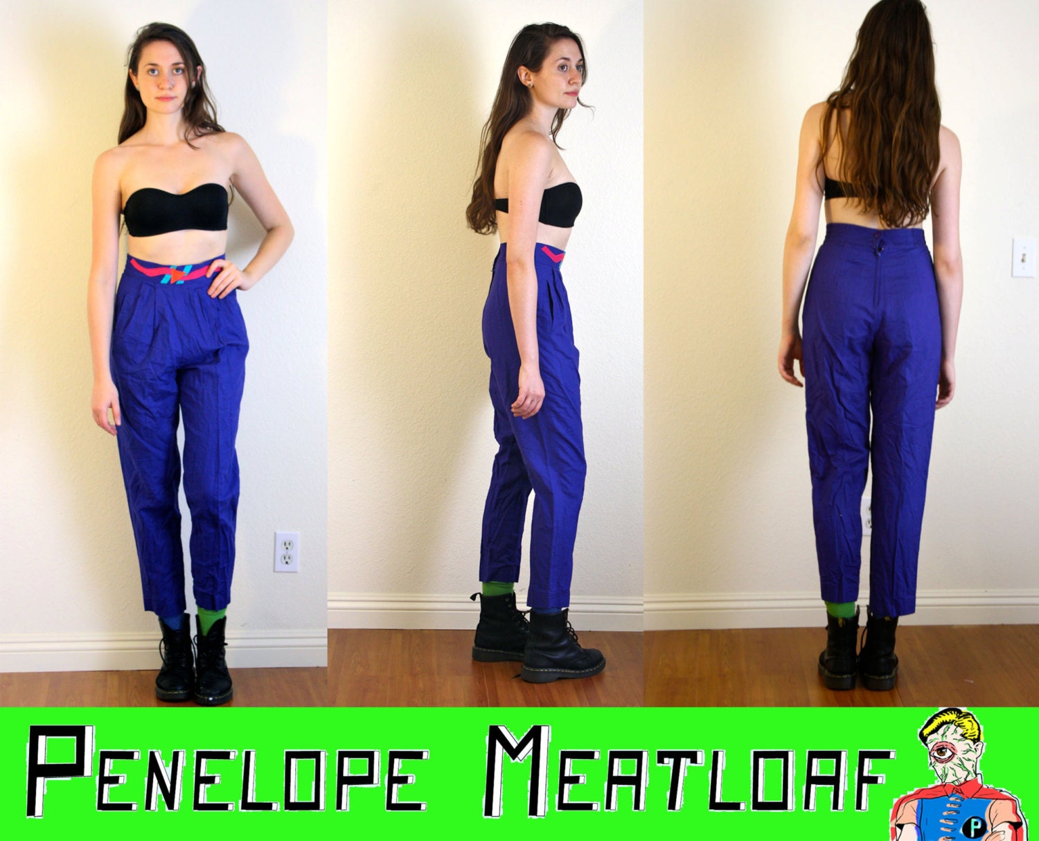 VTG 80s Purple High Waist Trouser Pants