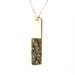 Long gold necklace - gold bar necklace - geometric jewelry - minimalist necklace - layering necklace - seafoam dipped necklace