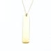 Long gold necklace - gold bar necklace - gold jewelry - minimalist necklace - engravable gold jewelry - gold rectangle necklace