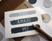 Ombre Watercolor Card - You Amaze Me - Grey