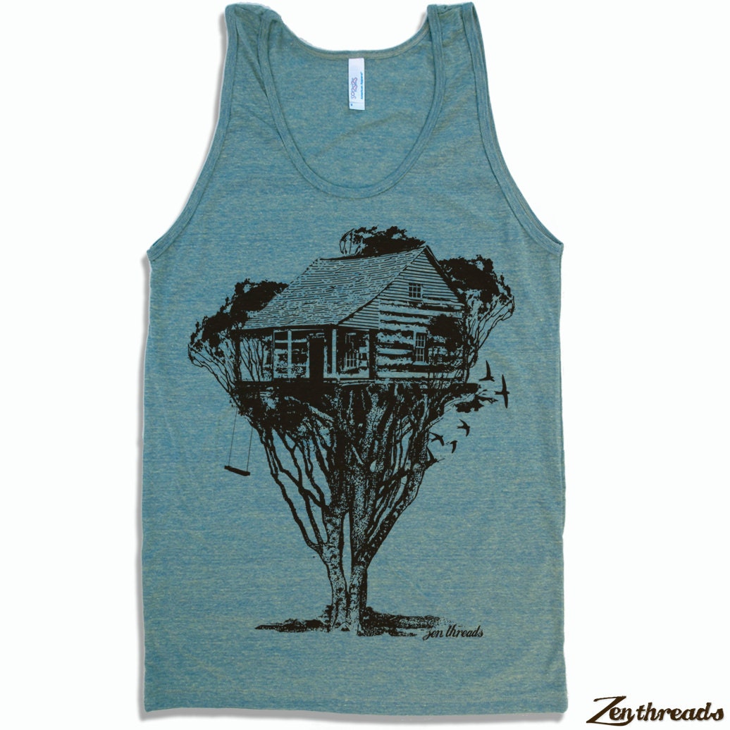 Unisex TREEHOUSE Tri Blend Tank Top american apparel XS S M L XL (4 Color Options)