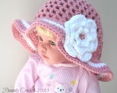 Crochet Floppy Sun Hat YOU CHOOSE Colors Newborn to Child Sizes