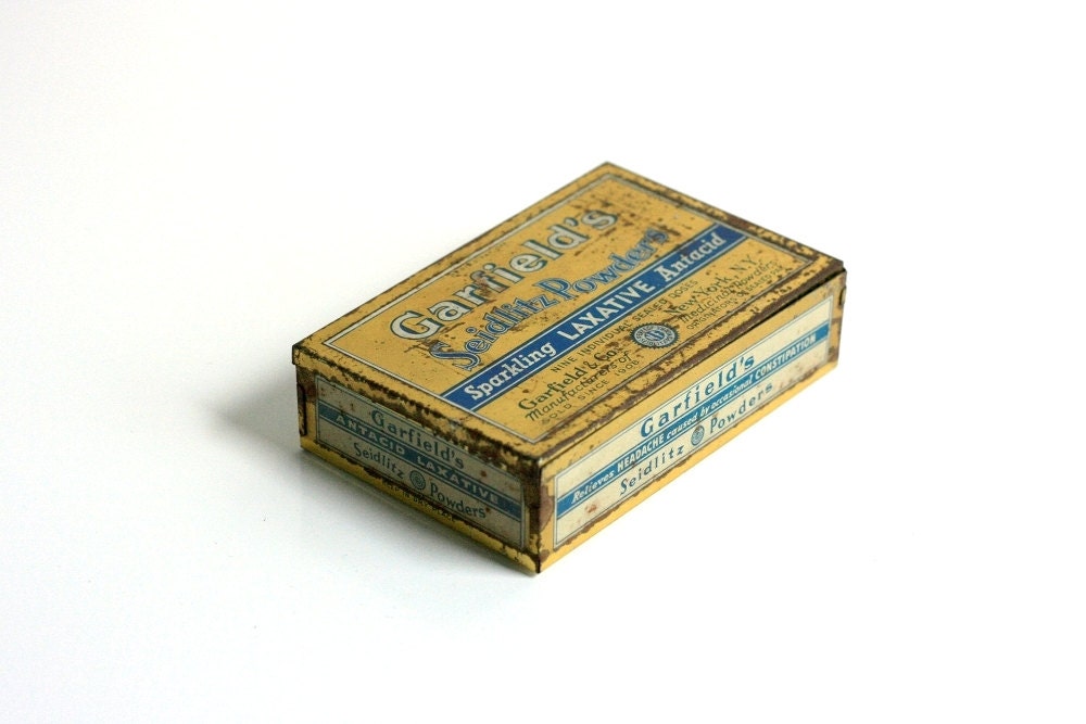 Vintage Garfield's Seidlitz Powders Medicine Tin