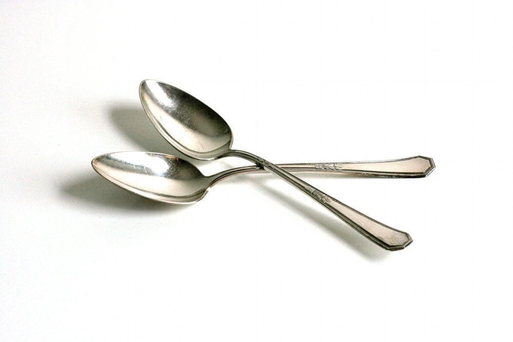 Antique W. M. Rogers & Son Silver Plated Serving Spoons