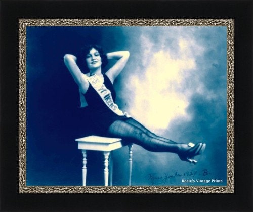 VINTAGE BATHING BEAUTY: Miss Yonkers 1924 Florence Kreisler -  Giclee Fine Art Print of Enhanced Vintage Photo