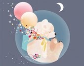 Baby Nursery Bear Art Print  - 'Sky Bear' by Schmooks