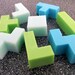 SOAP Tetris Set of 8 Pieces, Energy Citrus Scented, Blue and Green Hues