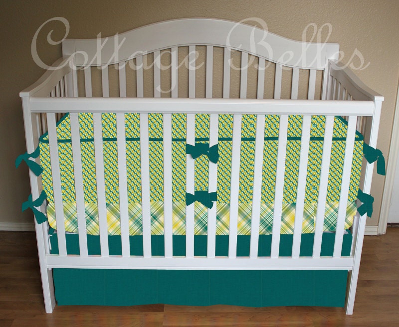 Reserved for Brooke - Custom Crib Bumpers, 2 Sheets, Skirt, and 2 Changing Pad Covers -  by Cottage Belles
