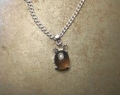 Smoky Quartz Necklace - Smoky Quartz  Pendant -Solitaire - Prong setting Sterling Silver - Smoky Quartz gemstone- chain - small