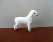 needle felted white face lamb