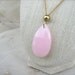 Pink Pendant Necklace. Large Briolette Pendant. Cotton Candy, Bubblegum, Pastel Pink. Gold Chain. Shabby Chic. Pink Necklace.