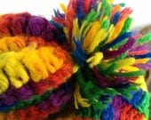 Rainbow Hat Knit Beanie Gay Pride Yarn Crochet