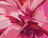 Cross stitch kit by Rosie Brown 'Blushing Bromeliad' modern abstract cross stitch kit