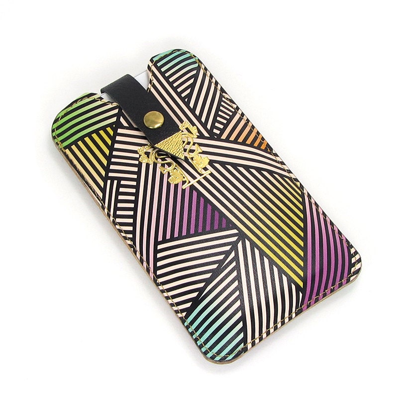 Leather iPhone case / iTouch case - Bold Geometric