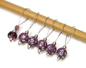 Knitting Stitch Markers Set, Snag Free, DIY Knitting Tools, Mauve, Purple, Stars, Gift for Knitter, Craft Supplies, TJBdesigns
