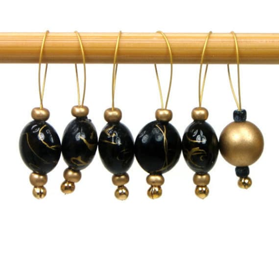 Stitch Markers Knitting Beaded Black M&M Knit Tool Knitting Accessory