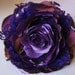 Purple recycled vintage silk satin and lace rose hair flower
