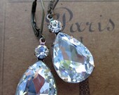 Memorial Day SALE 15% Off Estate Style Earrings Old Hollywood Bridesmaid Gift Art Deco Crystal Earrings Rhinestone Jewelry Great Gatsby Wed