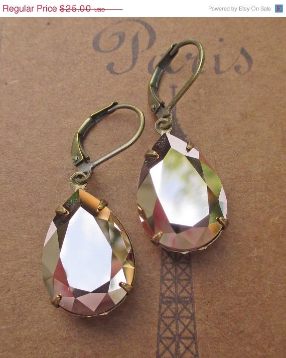 Memorial Day SALE 15% Off Rose Gold Earrings Wedding Jewelry Estate Style Jewelry Downton Abbey Bridesmaids Gifts Great Gatsby CAMBRIDGE Ro