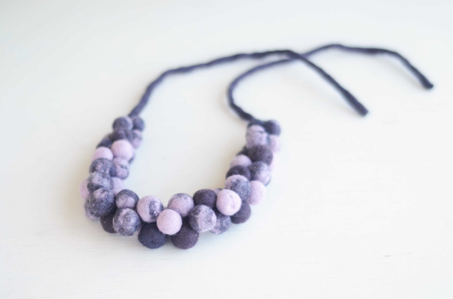 Statement necklace bold chunky necklace in violet and lilac - unique modern jewelry - hipster necklace