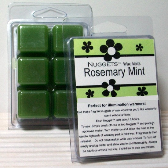 Rosemary Mint wax melts, Strong paraffin wax tarts, wax melts, Herbal scented wax melts, Nuggets