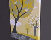 Gray and Yellow Landscape Gallery Wrapped Canvas 12 X 16