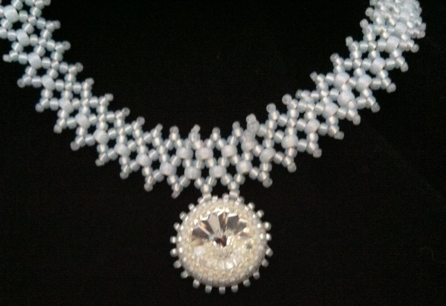 Inspired by The Great Gatsby and Oz the Great and Powerful Ice Crystal  Art Deco Necklace