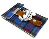 iPhone 5 case - blue and magenta vintage plaid