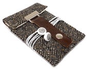iPhone 5 case - black and brown herringbone wool
