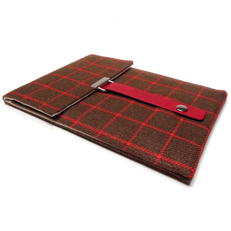 iPad Mini case - brown and red vintage wool