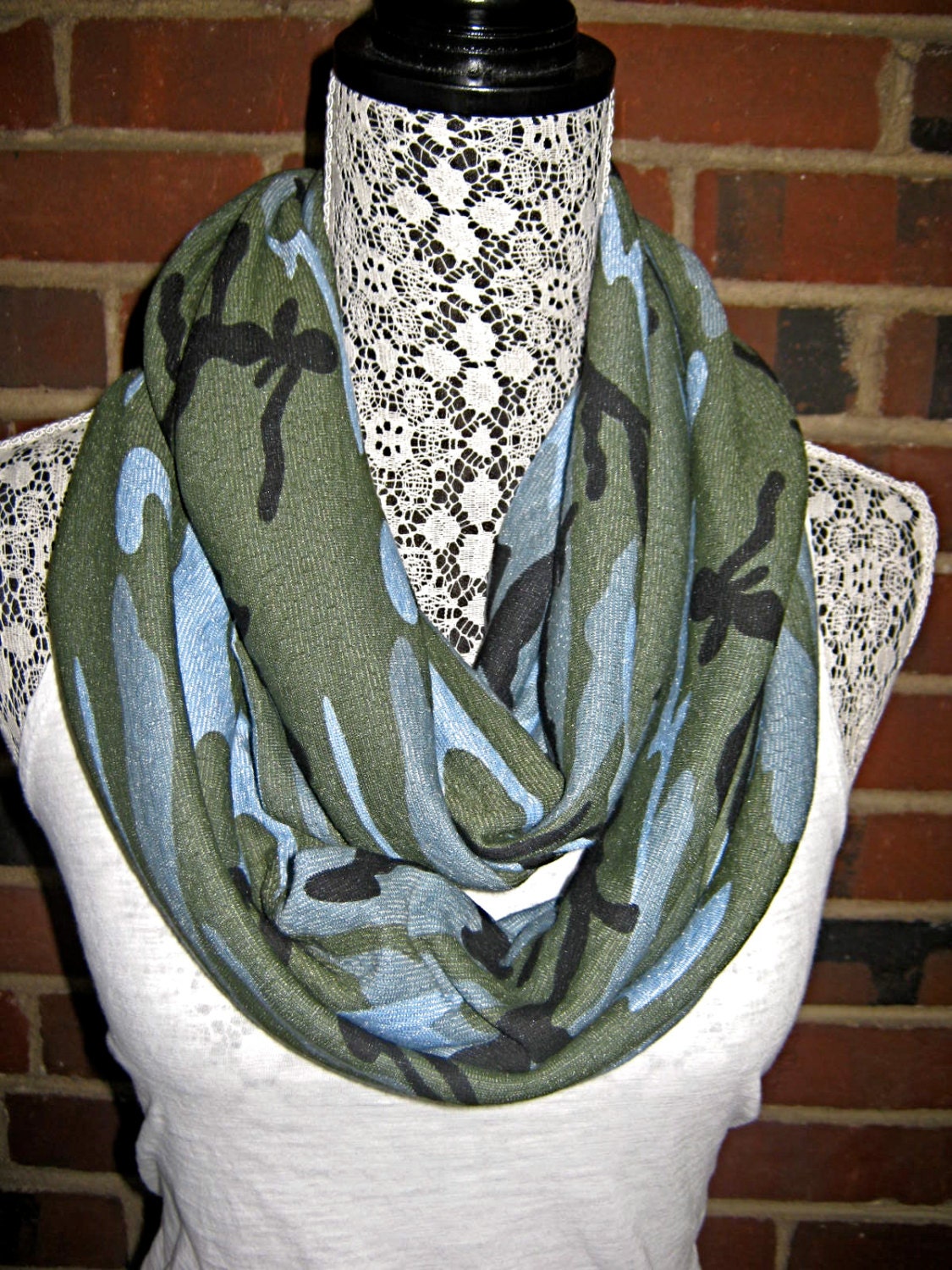 Infinity Scarf Unisex, Camouflage Infinity Scarf, Military Chic