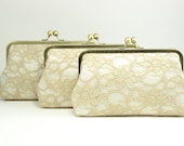 Bridesmaid gifts / Set of 3 / Monogram Clutch / Bridesmaid Clutch (3 Antoinette Clutches : Custom Colour)