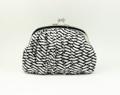 Bridesmaid Clutch / Bridesmaid Gift / Monogram Clutch (Petite Ruche Clutch : Puzzled Kimono)