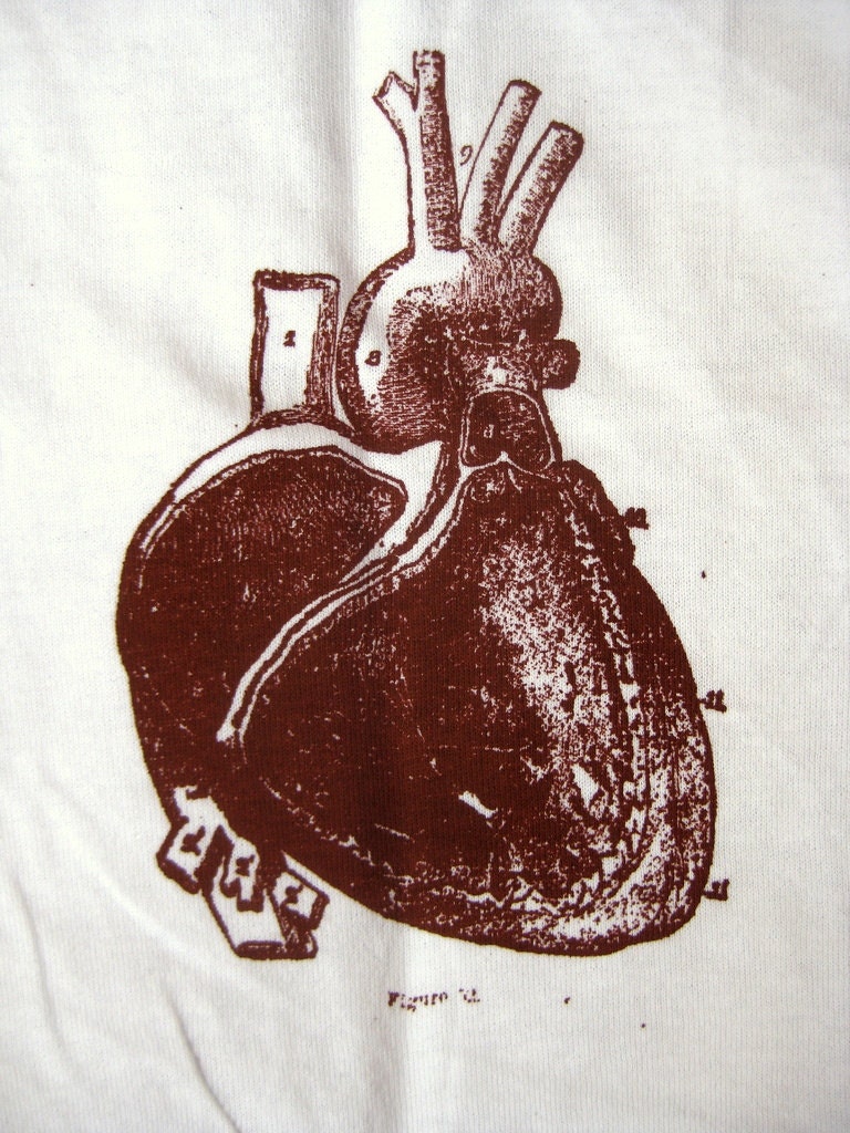 T-Shirt: Your Heart Is In the Right Place, Red on White