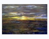 Ocean Sunrise painting 24x36 fine art original on canvas mauve gold blue wall decor