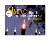 Light Shine photograph 8x10 collage print Rumi quote lilac lavender moon trees wall decor