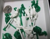 Vintage Cowboy Indian Shaped Cake Candle Holders Set of 6 White or Green New Old Stock 1950s