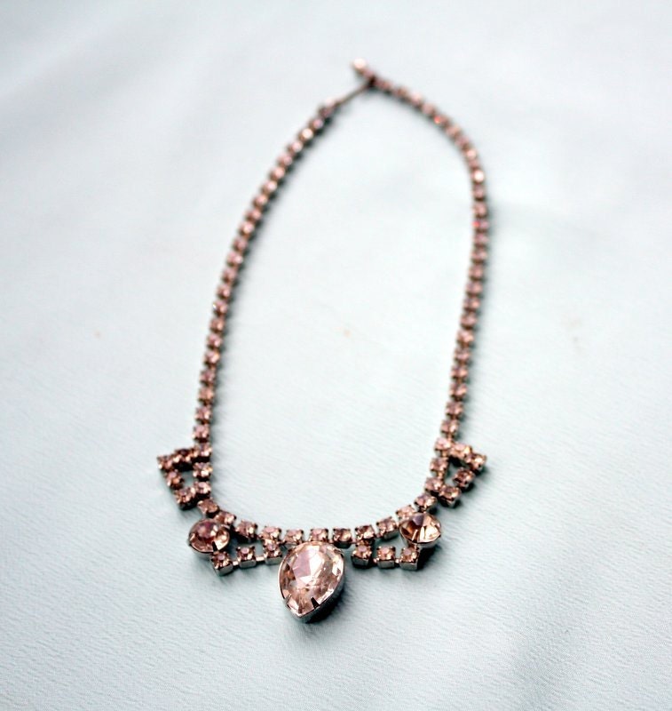 Stunning Prom Princess Vintage Rhinestone Necklace