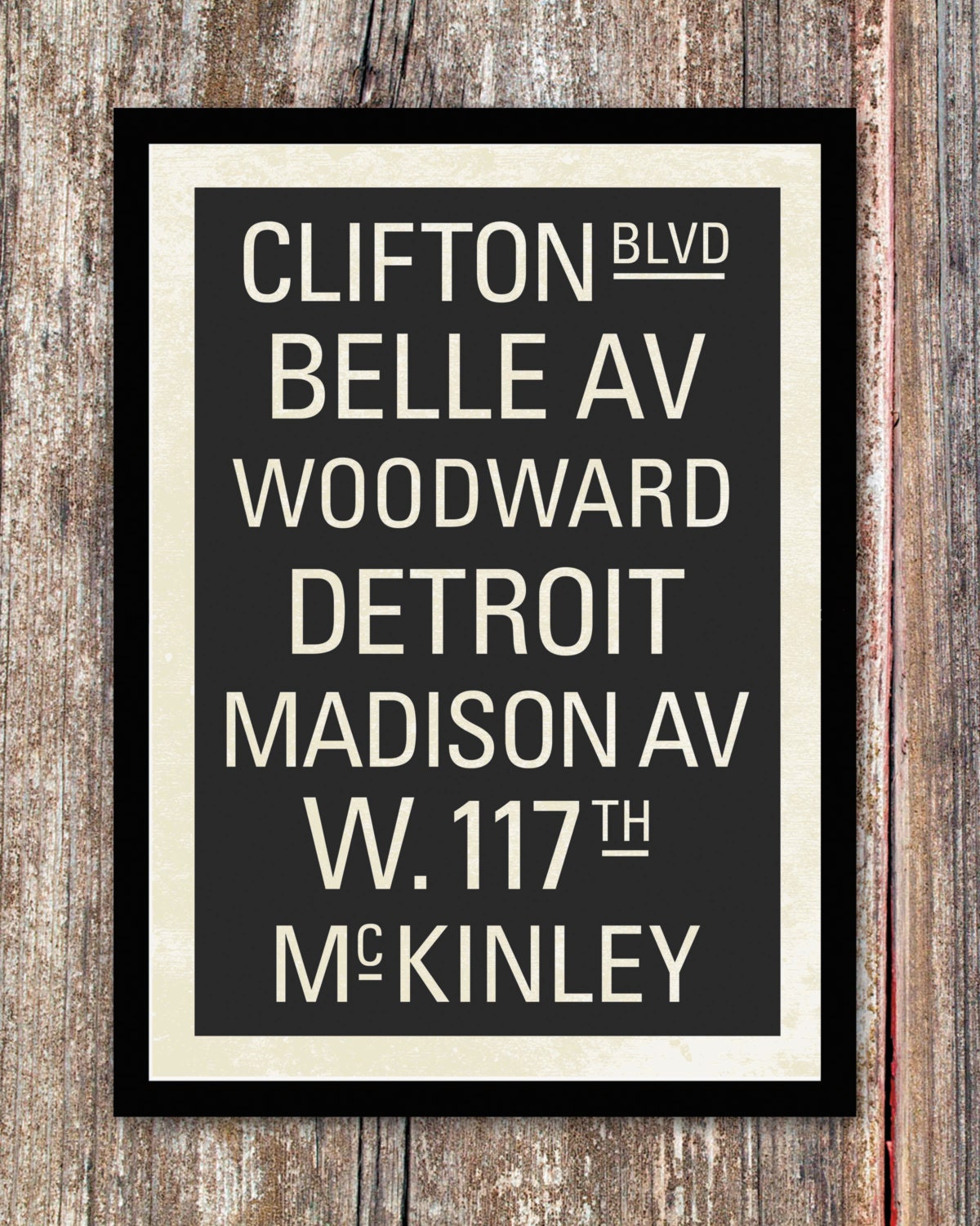 Customizable Subway Street Names Print 12x16"