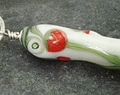 strawberries lampwork pendant