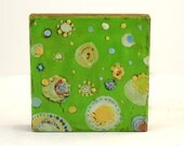 In search for Iza's Garden  - Green, original encaustic painting